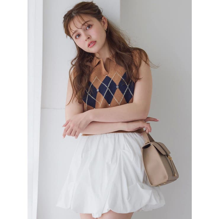 アーガイルニットトップス | dazzlin | 詳細画像6 