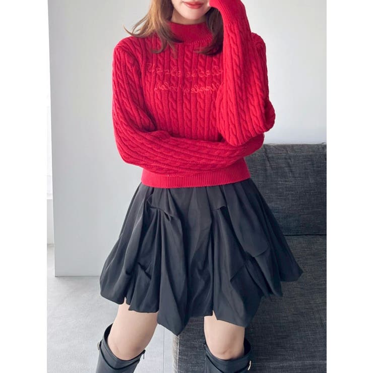 ケーブルレタリングニット | dazzlin | 詳細画像12 