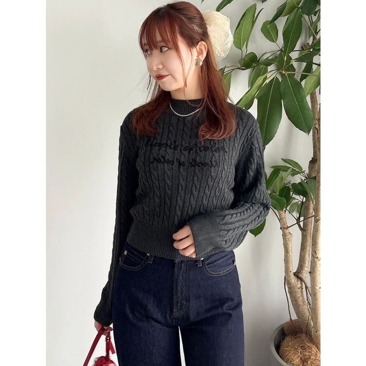 ケーブルレタリングニット | dazzlin | 詳細画像22 