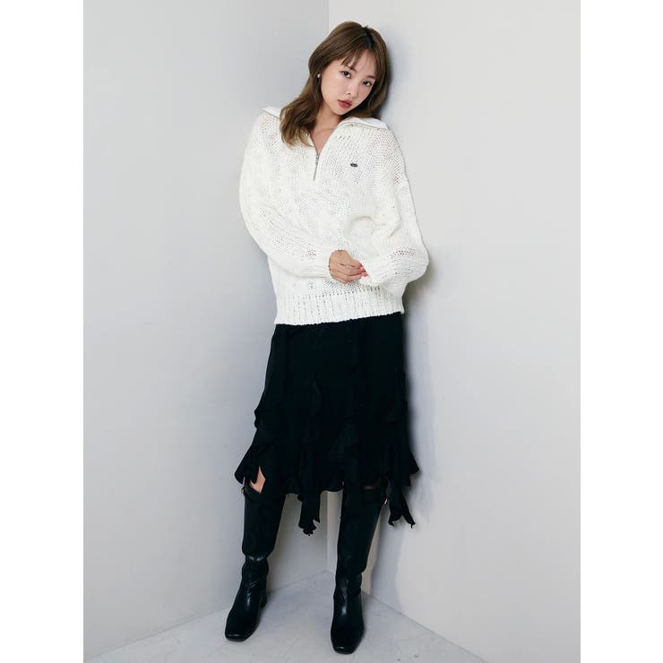 ローゲージジッププルオーバー | dazzlin | 詳細画像3 