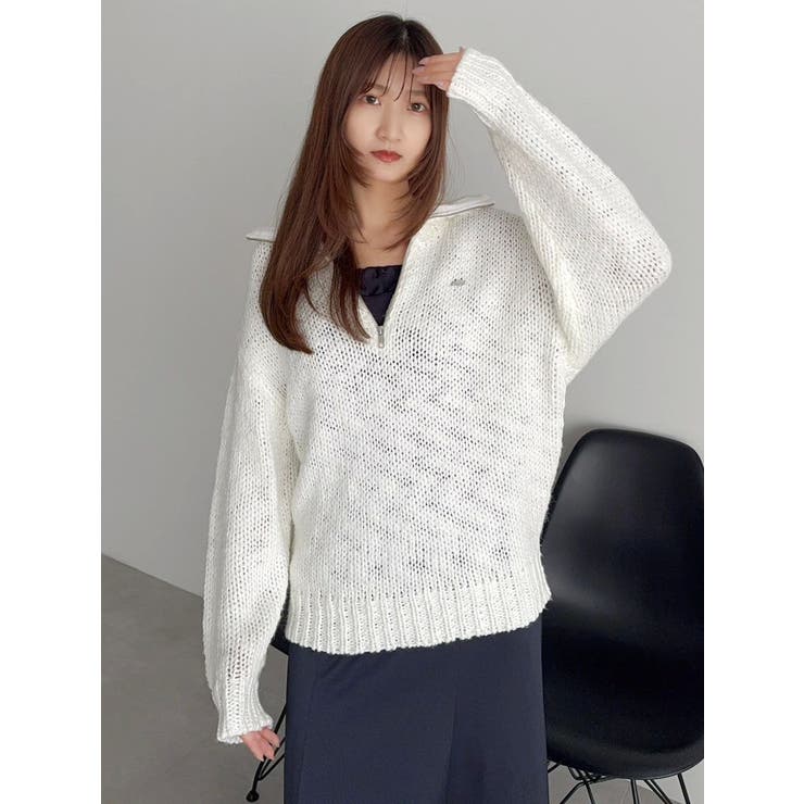 ローゲージジッププルオーバー | dazzlin | 詳細画像8 