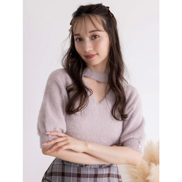 2wayシャギーハーフスリーブトップス | dazzlin | 詳細画像7 