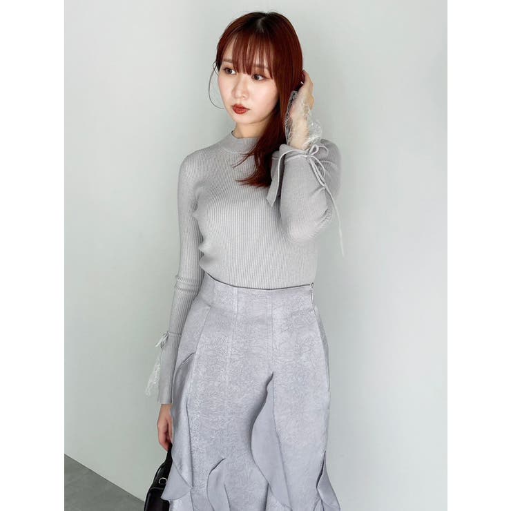 【追加生産分】ヘムレースリブニットトップス | dazzlin | 詳細画像40 