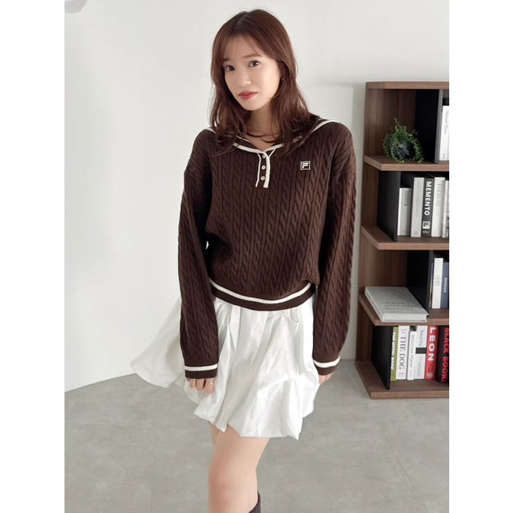 【FILA別注】セーラーカラーラインニットプルオーバー | dazzlin | 詳細画像10 