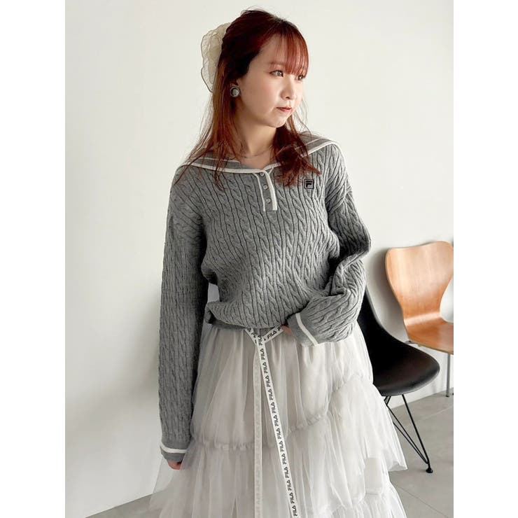 【FILA別注】セーラーカラーラインニットプルオーバー | dazzlin | 詳細画像20 