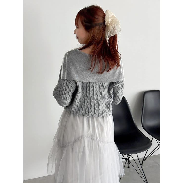 【FILA別注】セーラーカラーラインニットプルオーバー | dazzlin | 詳細画像22 