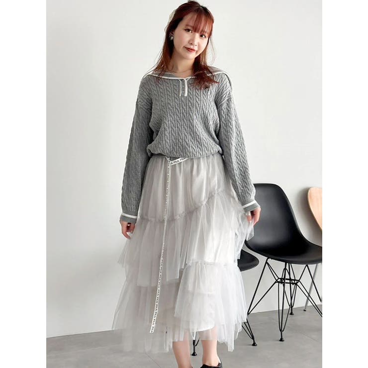 【FILA別注】セーラーカラーラインニットプルオーバー | dazzlin | 詳細画像23 