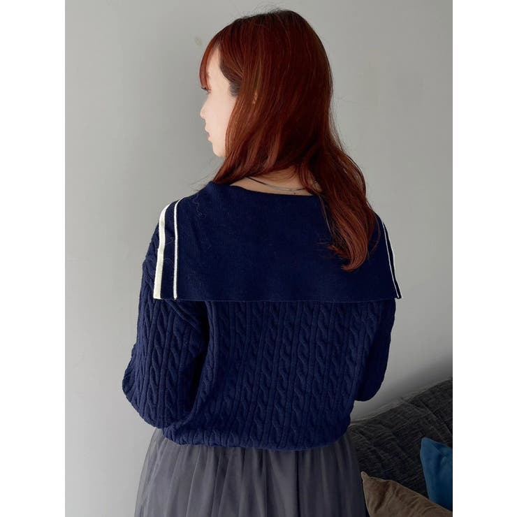 【FILA別注】セーラーカラーラインニットプルオーバー | dazzlin | 詳細画像26 