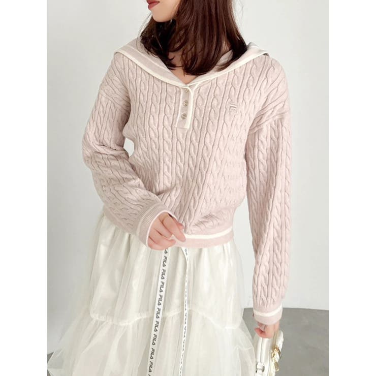 【FILA別注】セーラーカラーラインニットプルオーバー | dazzlin | 詳細画像32 