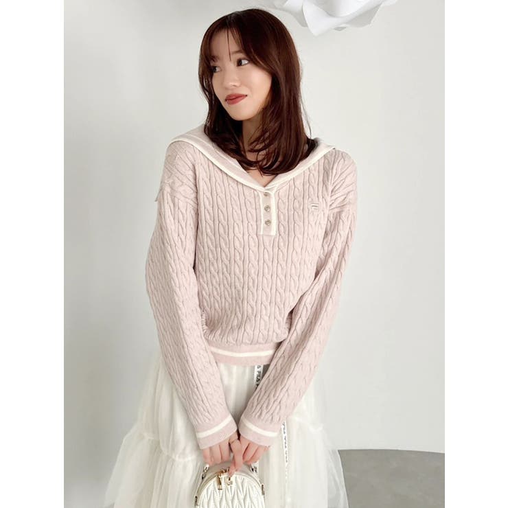 【FILA別注】セーラーカラーラインニットプルオーバー | dazzlin | 詳細画像33 