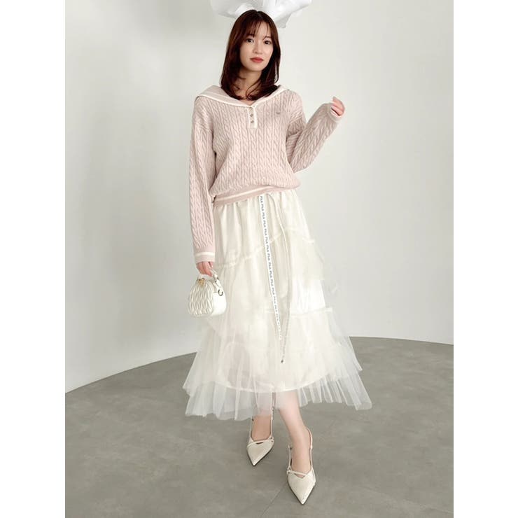 【FILA別注】セーラーカラーラインニットプルオーバー | dazzlin | 詳細画像37 