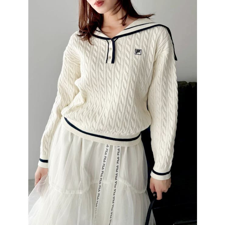 【FILA別注】セーラーカラーラインニットプルオーバー | dazzlin | 詳細画像5 