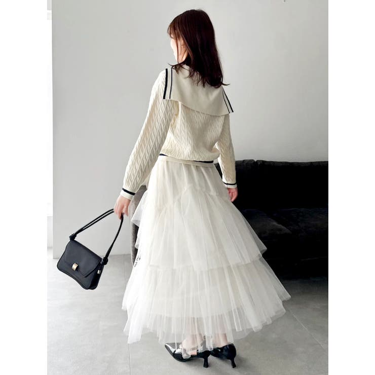 【FILA別注】セーラーカラーラインニットプルオーバー | dazzlin | 詳細画像7 