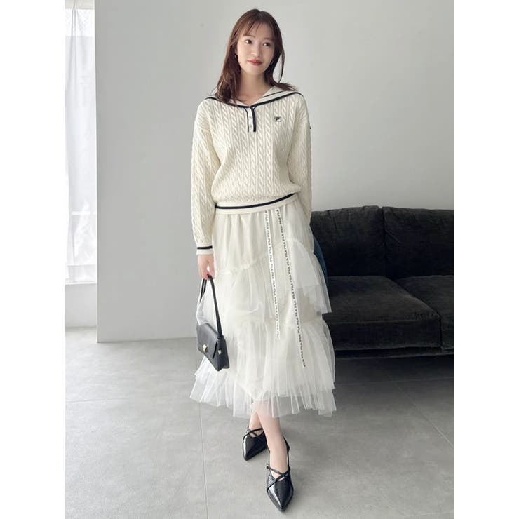 【FILA別注】セーラーカラーラインニットプルオーバー | dazzlin | 詳細画像8 