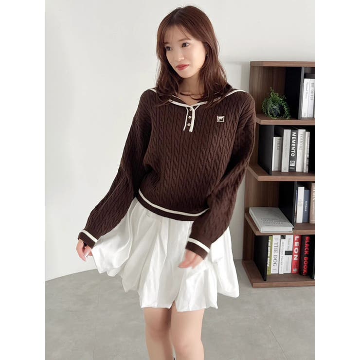 【FILA別注】セーラーカラーラインニットプルオーバー | dazzlin | 詳細画像9 