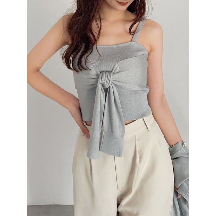 ブルー | 片結びニットビスチェ | dazzlin