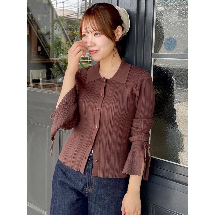 アイレットスリーブニットトップス | dazzlin | 詳細画像27 