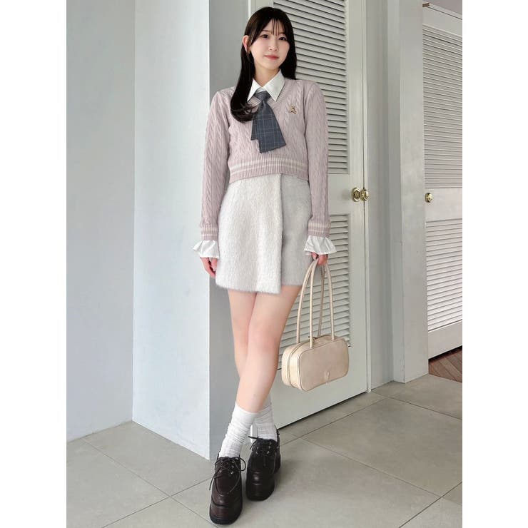 シャツドッキングケーブルニットトップス | dazzlin | 詳細画像24 