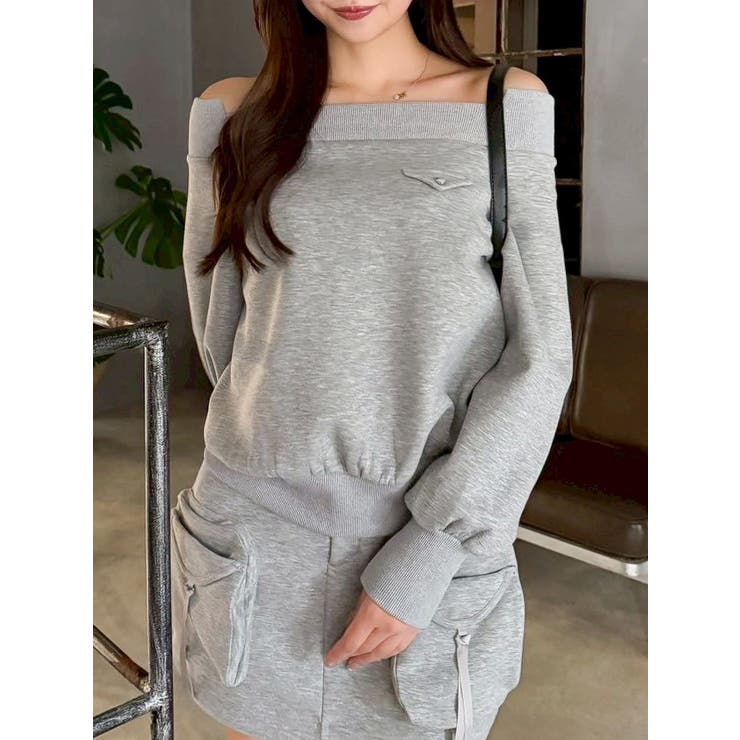 ワイドスクエアネックスウェット | dazzlin | 詳細画像1 