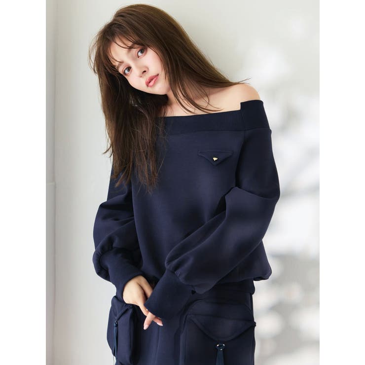 ワイドスクエアネックスウェット | dazzlin | 詳細画像2 