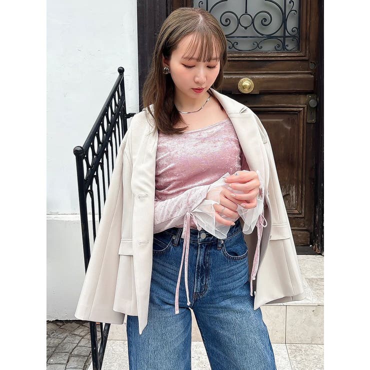 シアーベロアレイヤードトップス | dazzlin | 詳細画像10 