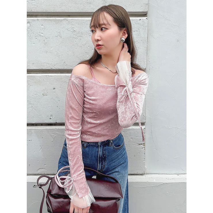 シアーベロアレイヤードトップス | dazzlin | 詳細画像3 