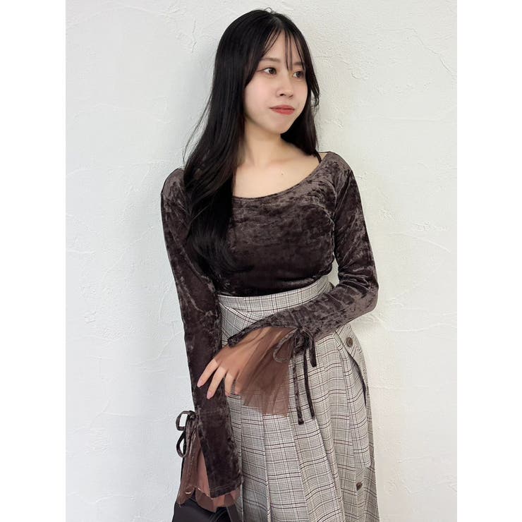 シアーベロアレイヤードトップス | dazzlin | 詳細画像31 