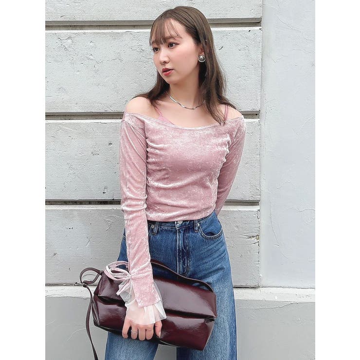 シアーベロアレイヤードトップス | dazzlin | 詳細画像4 