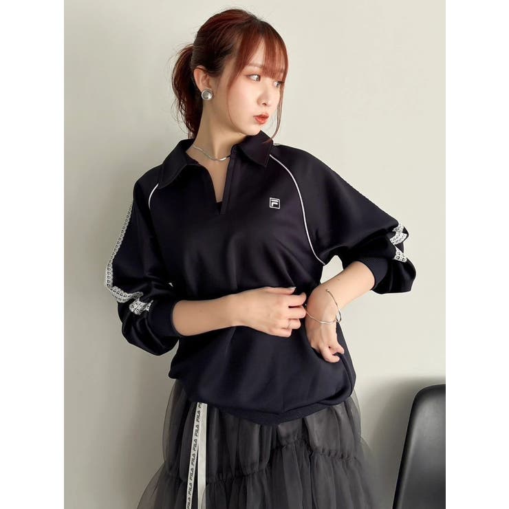ネイビー | 【FILA別注】シャツカラーカットプルオーバー | dazzlin