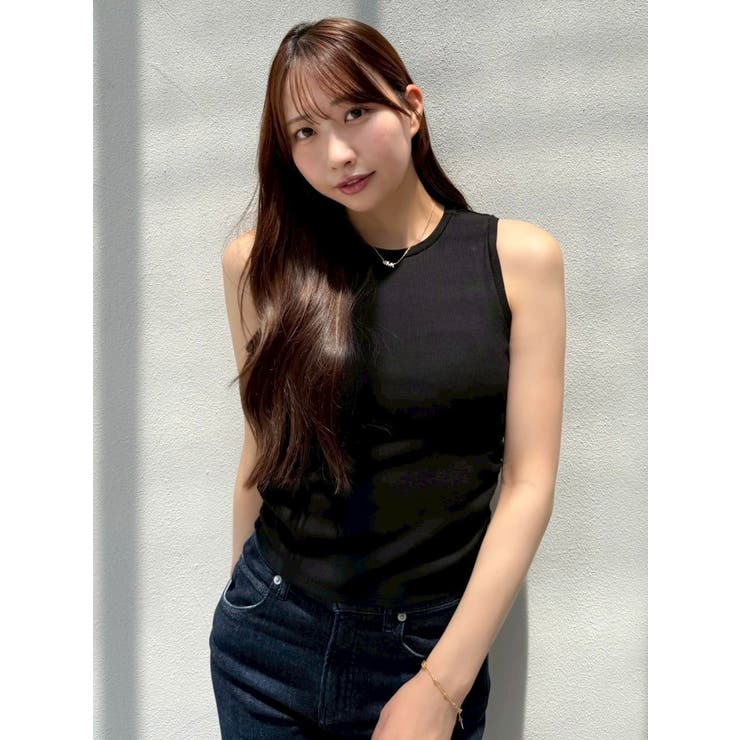 【吉田朱里】涼感加工ギャザーノースリリブトップス | dazzlin | 詳細画像11 