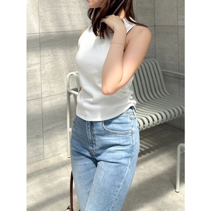 【吉田朱里】涼感加工ギャザーノースリリブトップス | dazzlin | 詳細画像23 