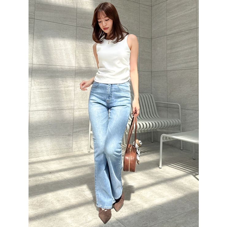 【吉田朱里】涼感加工ギャザーノースリリブトップス | dazzlin | 詳細画像26 