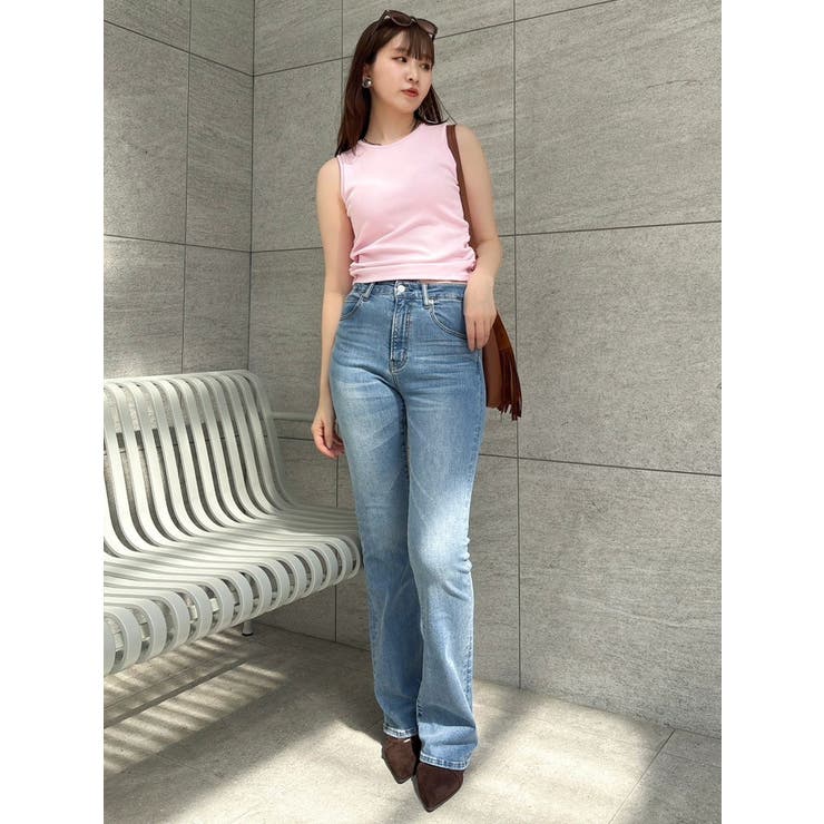 【吉田朱里】涼感加工ギャザーノースリリブトップス | dazzlin | 詳細画像40 