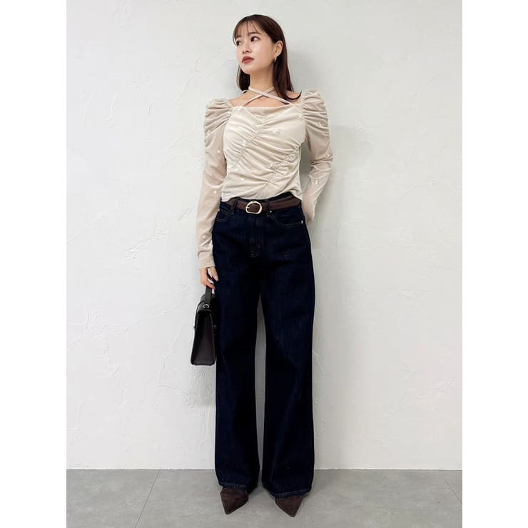 【セットアップ対応】フラワーシシュウベロアトップス | dazzlin | 詳細画像11 