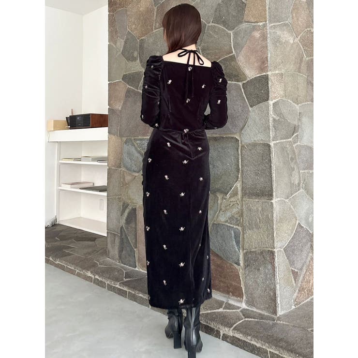 【セットアップ対応】フラワーシシュウベロアトップス | dazzlin | 詳細画像24 