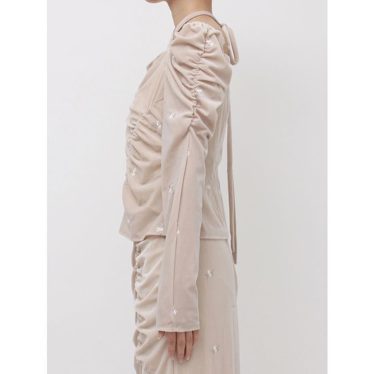 【セットアップ対応】フラワーシシュウベロアトップス | dazzlin | 詳細画像26 