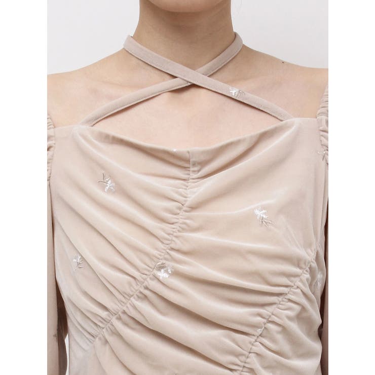 【セットアップ対応】フラワーシシュウベロアトップス | dazzlin | 詳細画像28 