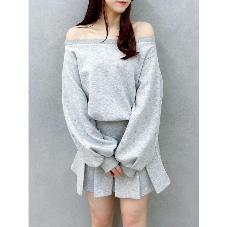 グレー | 【20周年記念復刻！/セットアップ対応】ビジュースリーブカットプルオーバー | dazzlin