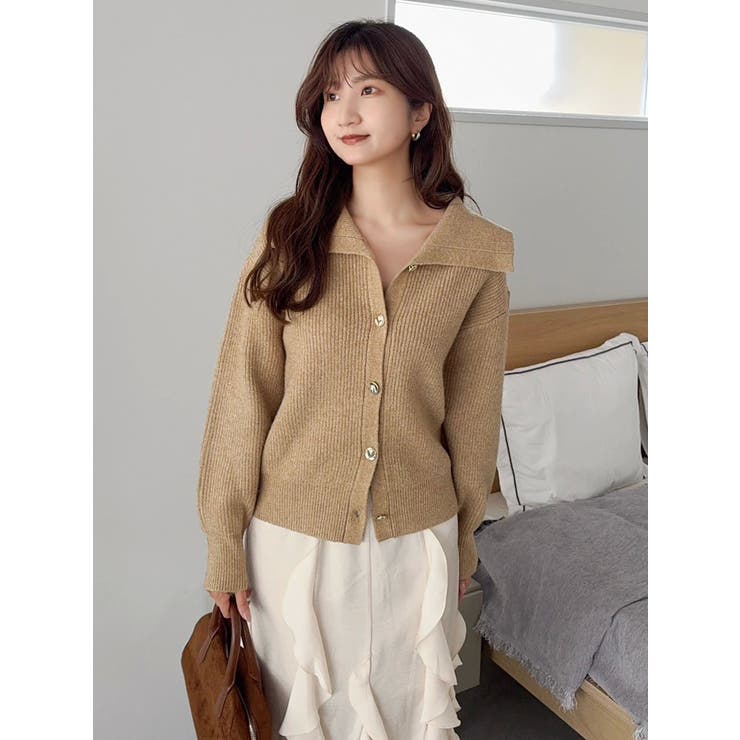 キャメル | ビックカラーカーデ | dazzlin