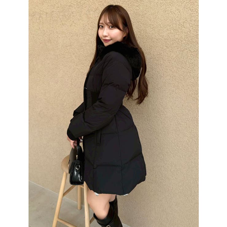 ブラック | ウエストマークレディダウンコート | dazzlin