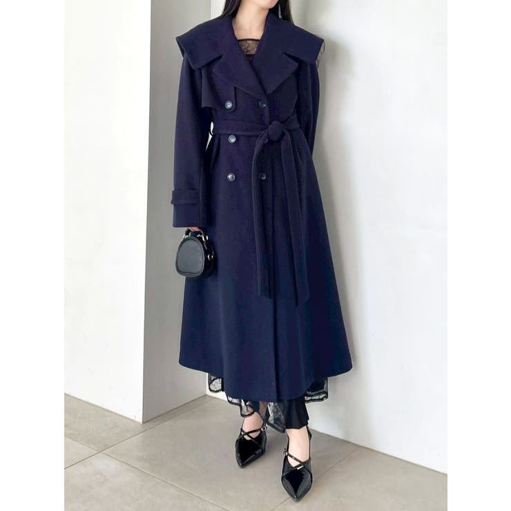 ネイビー | セーラービッグカラーコート | dazzlin