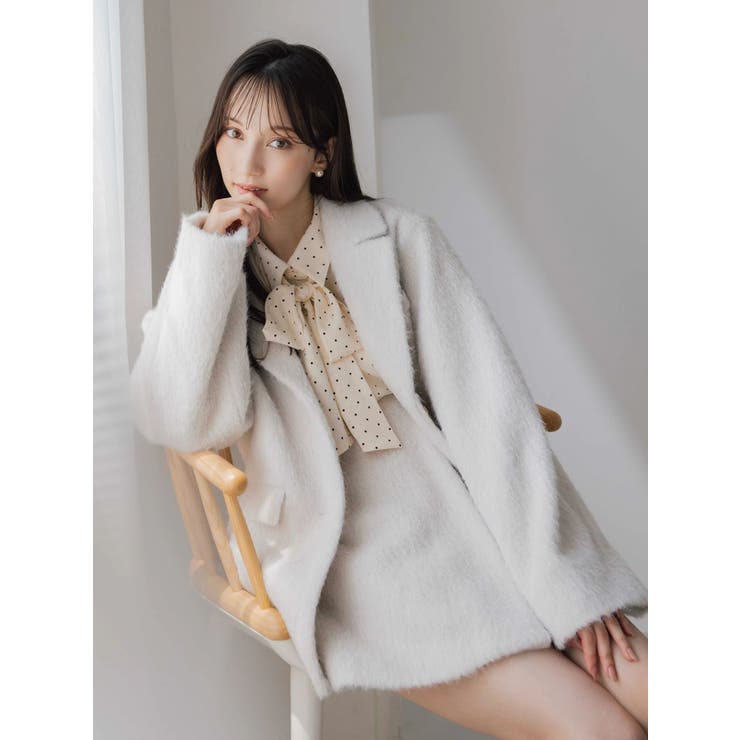 オフホワイト | シャギーテーラージャケット | dazzlin