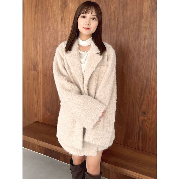 ピンク | シャギーテーラージャケット | dazzlin