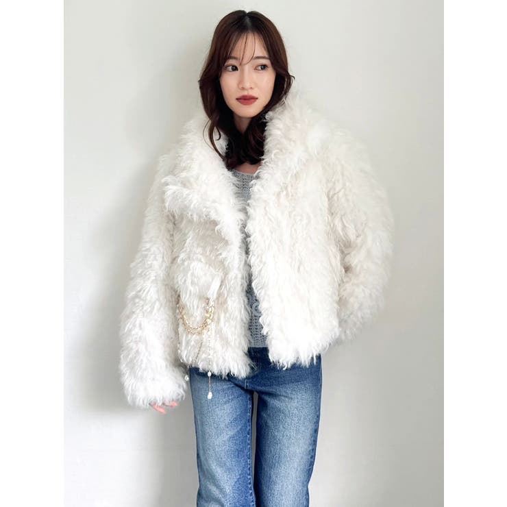 パールチェーンエコファーブルゾン | dazzlin | 詳細画像10 