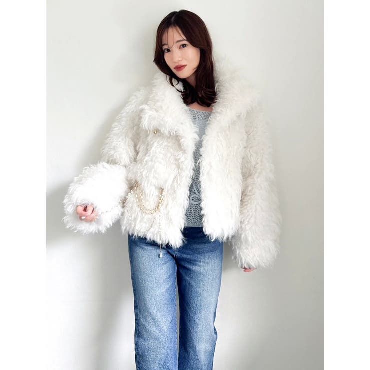 パールチェーンエコファーブルゾン | dazzlin | 詳細画像12 