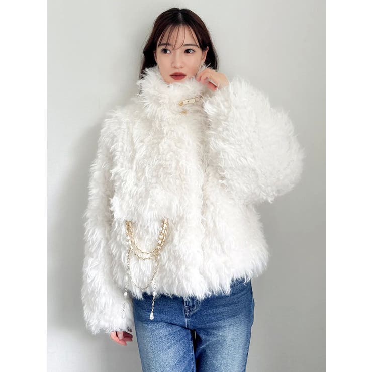 パールチェーンエコファーブルゾン | dazzlin | 詳細画像15 