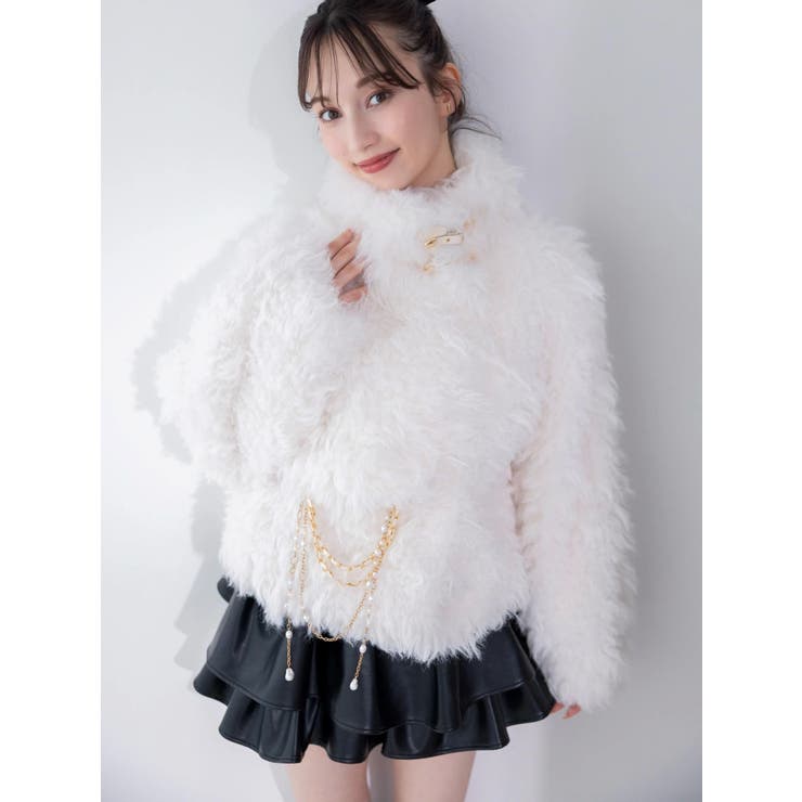 パールチェーンエコファーブルゾン | dazzlin | 詳細画像2 