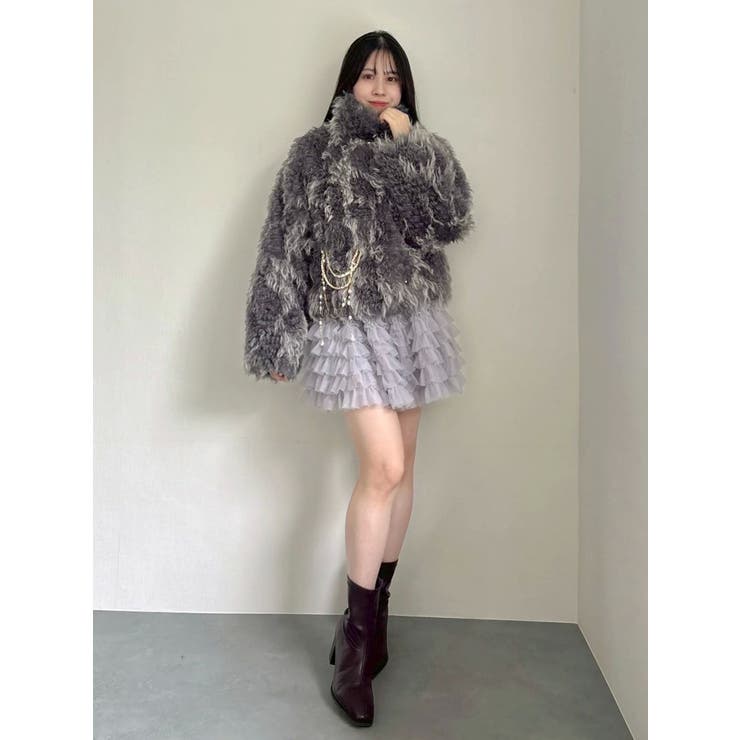 パールチェーンエコファーブルゾン | dazzlin | 詳細画像30 