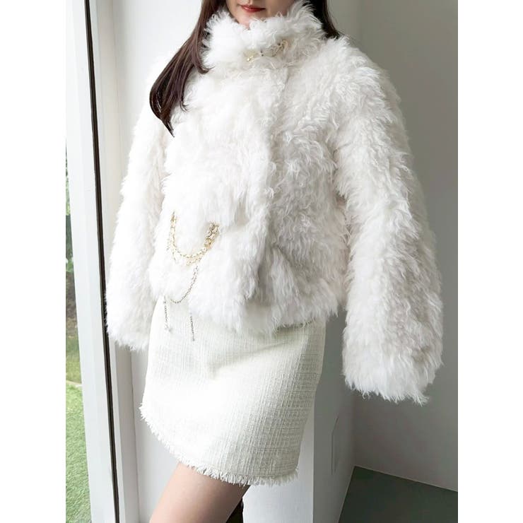 パールチェーンエコファーブルゾン | dazzlin | 詳細画像32 