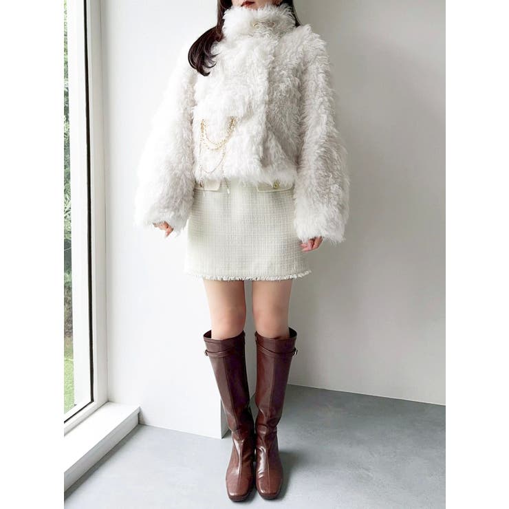 パールチェーンエコファーブルゾン | dazzlin | 詳細画像33 